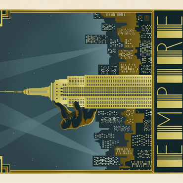 New York City: Empire State Building, Vintage Poster 100 Jigsaw Puzzle 3D Modell