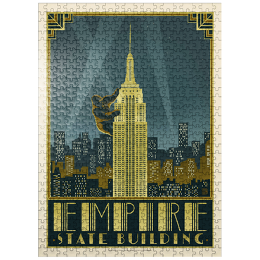 puzzleplate New York City: Empire State Building, Vintage Poster 500 Jigsaw Puzzle