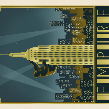 New York City: Empire State Building, Vintage Poster 500 Jigsaw Puzzle 3D Modell