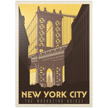 puzzleplate New York City: Manhattan Bridge, Vintage Poster 1000 Jigsaw Puzzle