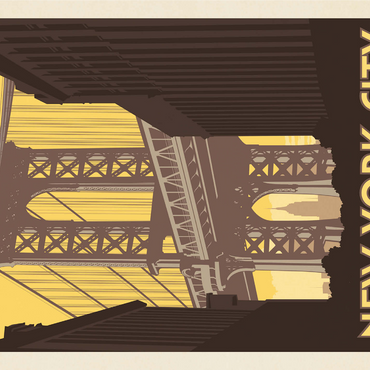 New York City: Manhattan Bridge, Vintage Poster 1000 Jigsaw Puzzle 3D Modell
