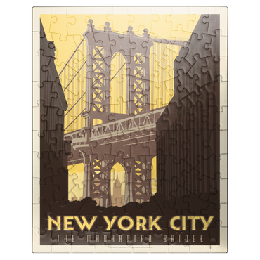 puzzleplate New York City: Manhattan Bridge, Vintage Poster 100 Jigsaw Puzzle