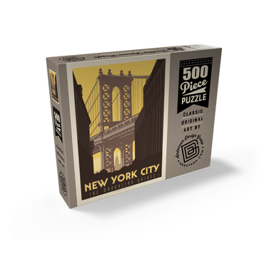 New York City: Manhattan Bridge, Vintage Poster 500 Jigsaw Puzzle box view2