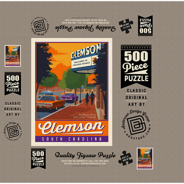 American College Towns: Clemson, SC 500 Jigsaw Puzzle box 3D Modell