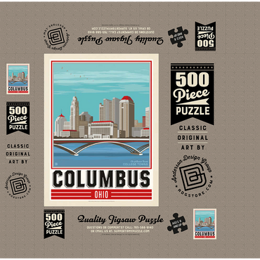 American College Towns: Columbus, OH 500 Jigsaw Puzzle box 3D Modell