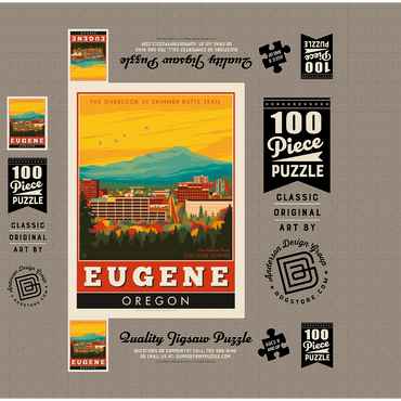 American College Towns: Eugene, Oregon 100 Jigsaw Puzzle box 3D Modell