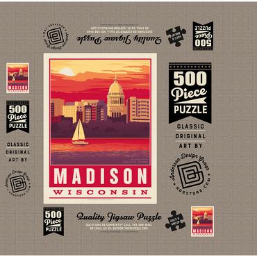 American College Towns: Madison, WI 500 Jigsaw Puzzle box 3D Modell