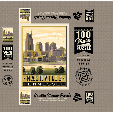 American College Towns: Nashville, TN 100 Jigsaw Puzzle box 3D Modell