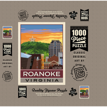 American College Towns: Roanoke, VA 1000 Jigsaw Puzzle box 3D Modell