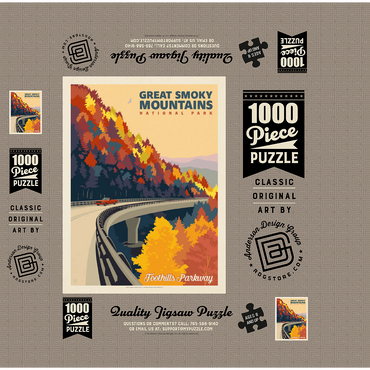 Great Smoky Mountains National Park: Foothills Parkway In The Fall 1000 Jigsaw Puzzle box 3D Modell