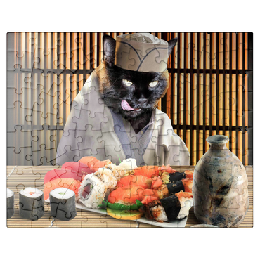 puzzleplate Black Cat Chef, Sushi Ramen - Random Galaxy 100 Jigsaw Puzzle