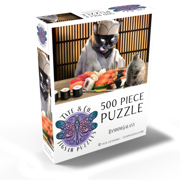 Black Cat Chef, Sushi Ramen - Random Galaxy 500 Jigsaw Puzzle box view2