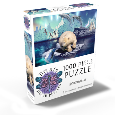 Polar Bear and Dolphin, Northern Lights - Random Galaxy 1000 Jigsaw Puzzle box view2