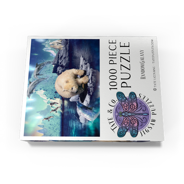 Polar Bear and Dolphin, Northern Lights - Random Galaxy 1000 Jigsaw Puzzle box view3
