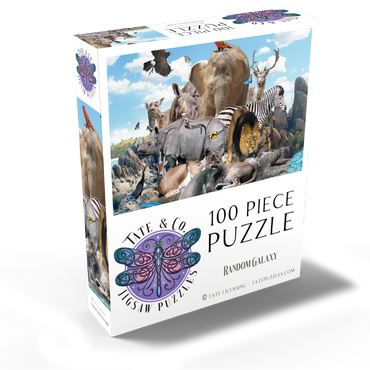 African Animals Island - Random Galaxy 100 Jigsaw Puzzle box view2