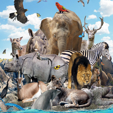 African Animals Island - Random Galaxy 100 Jigsaw Puzzle 3D Modell