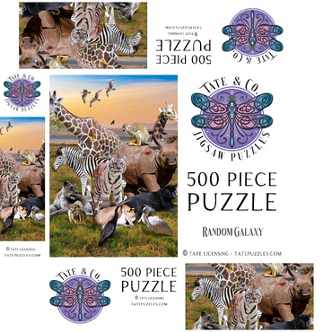 African Animals Safari - Random Galaxy 500 Jigsaw Puzzle box 3D Modell
