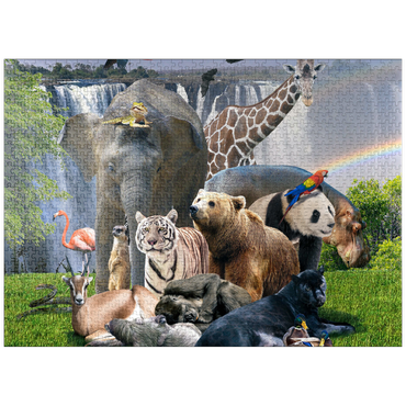 puzzleplate African Animals Waterfall - Random Galaxy 1000 Jigsaw Puzzle