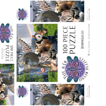 African Animals Waterfall - Random Galaxy 100 Jigsaw Puzzle box 3D Modell