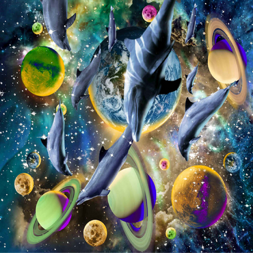 Galaxy Dolphin, Space Dolphins - Random Galaxy 100 Jigsaw Puzzle 3D Modell