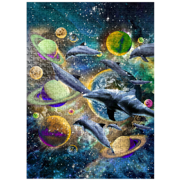 puzzleplate Galaxy Dolphin, Space Dolphins - Random Galaxy 500 Jigsaw Puzzle