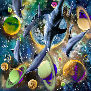 Galaxy Dolphin, Space Dolphins - Random Galaxy 500 Jigsaw Puzzle 3D Modell