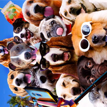 Dog Selfie, Pet Dogs - Random Galaxy 1000 Jigsaw Puzzle 3D Modell