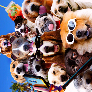 Dog Selfie, Pet Dogs - Random Galaxy 100 Jigsaw Puzzle 3D Modell