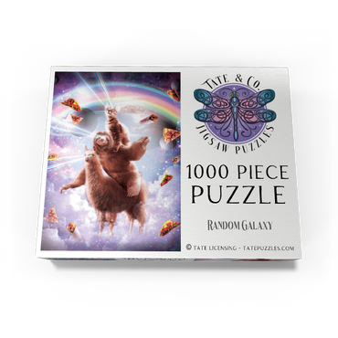 Cat Sloth Llama, Riding Pile - Random Galaxy 1000 Jigsaw Puzzle box view3