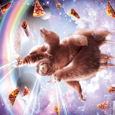 Cat Sloth Llama, Riding Pile - Random Galaxy 100 Jigsaw Puzzle 3D Modell