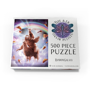 Cat Sloth Llama, Riding Pile - Random Galaxy 500 Jigsaw Puzzle box view3