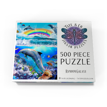 Rainbow Dolphin, Dolphins Beach - Random Galaxy 500 Jigsaw Puzzle box view3