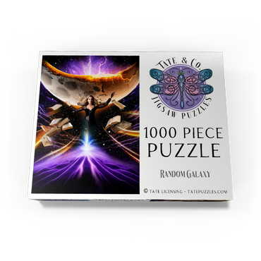 Sorceress and Crescent Moon, Celestial Witch - Random Galaxy 1000 Jigsaw Puzzle box view3