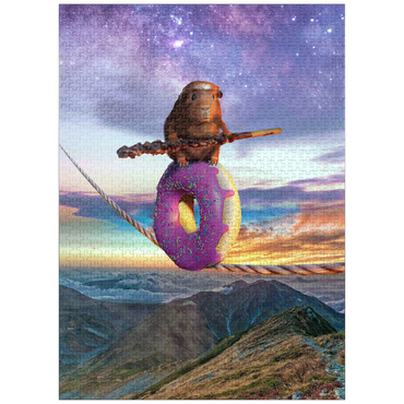 puzzleplate Hamster Donut Balance Beam, Guinea Pig - Random Galaxy 1000 Jigsaw Puzzle