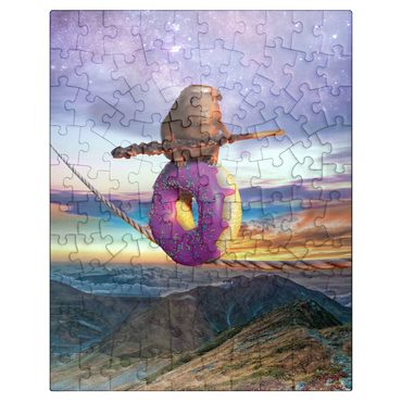 puzzleplate Hamster Donut Balance Beam, Guinea Pig - Random Galaxy 100 Jigsaw Puzzle