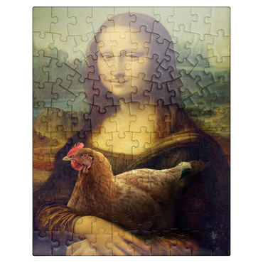 puzzleplate Mona Lisa and Chicken, Da Vinci - Random Galaxy 100 Jigsaw Puzzle