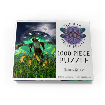 UFO Scarecrow in Corn Field - Random Galaxy 1000 Jigsaw Puzzle box view3