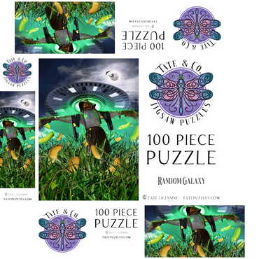 UFO Scarecrow in Corn Field - Random Galaxy 100 Jigsaw Puzzle box 3D Modell