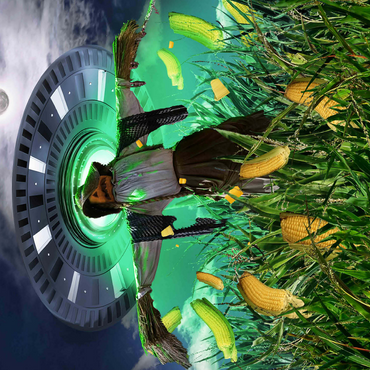 UFO Scarecrow in Corn Field - Random Galaxy 500 Jigsaw Puzzle 3D Modell