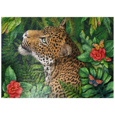 puzzleplate Leopard's Gaze Wildlife - Laurie Prindle 500 Jigsaw Puzzle