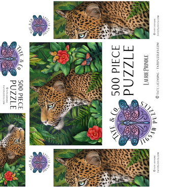 Leopard's Gaze Wildlife - Laurie Prindle 500 Jigsaw Puzzle box 3D Modell