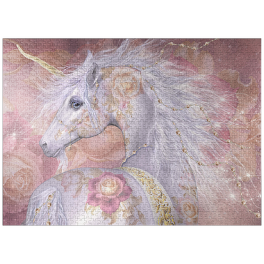 puzzleplate Licorne Florale Fantasy Unicorn - Laurie Prindle 1000 Jigsaw Puzzle