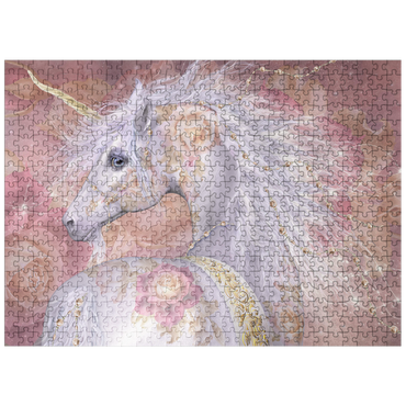 puzzleplate Licorne Florale Fantasy Unicorn - Laurie Prindle 500 Jigsaw Puzzle