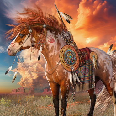 Medicine Horse Native American Horse - Laurie Prindle 1000 Jigsaw Puzzle 3D Modell