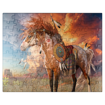 puzzleplate Medicine Horse Native American Horse - Laurie Prindle 100 Jigsaw Puzzle