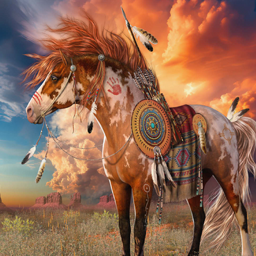 Medicine Horse Native American Horse - Laurie Prindle 100 Jigsaw Puzzle 3D Modell