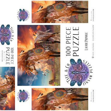 Medicine Horse Native American Horse - Laurie Prindle 100 Jigsaw Puzzle box 3D Modell