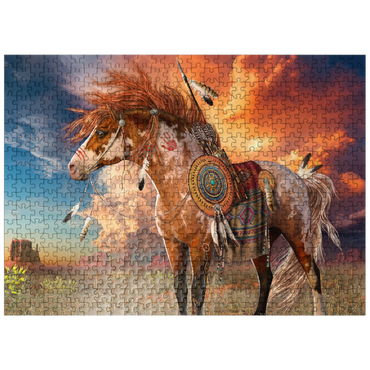 puzzleplate Medicine Horse Native American Horse - Laurie Prindle 500 Jigsaw Puzzle