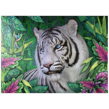 puzzleplate White Tiger Animal Wildlife - Laurie Prindle 1000 Jigsaw Puzzle