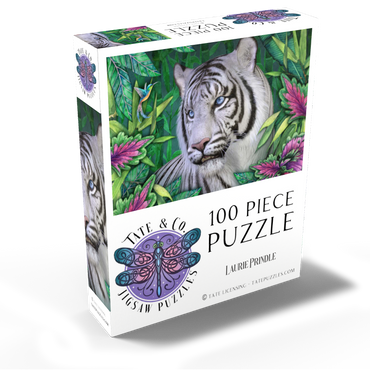 White Tiger Animal Wildlife - Laurie Prindle 100 Jigsaw Puzzle box view2